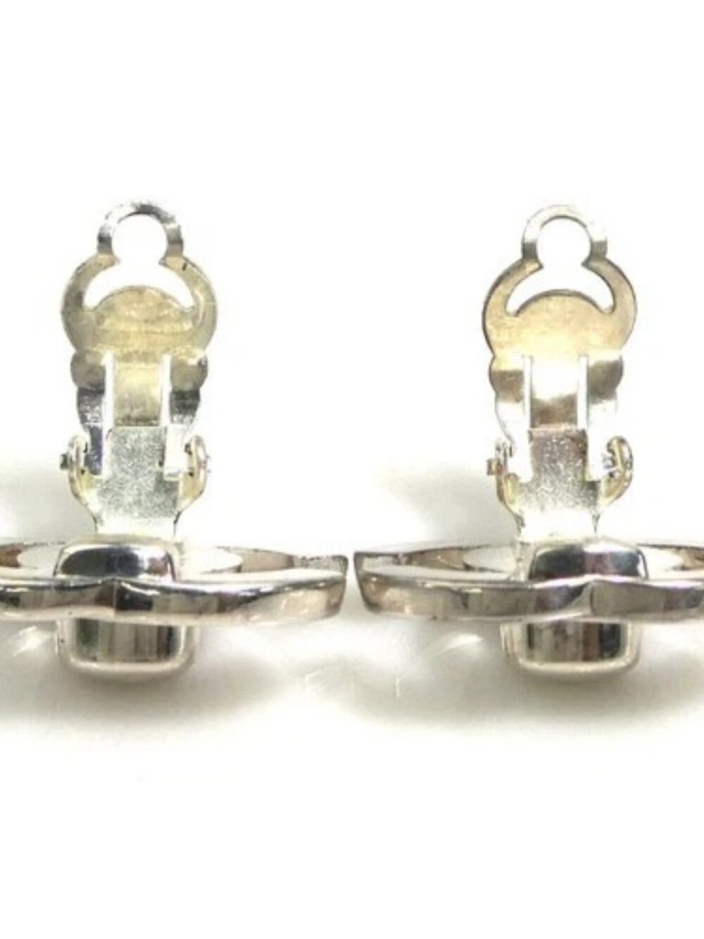 Auth CHANEL CC Logo Turnlock Clip on Earrings Silver Metal - 56705g - Picture 5 of 10